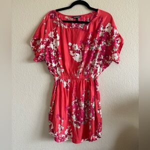 Express Coral and Pink Floral Dress